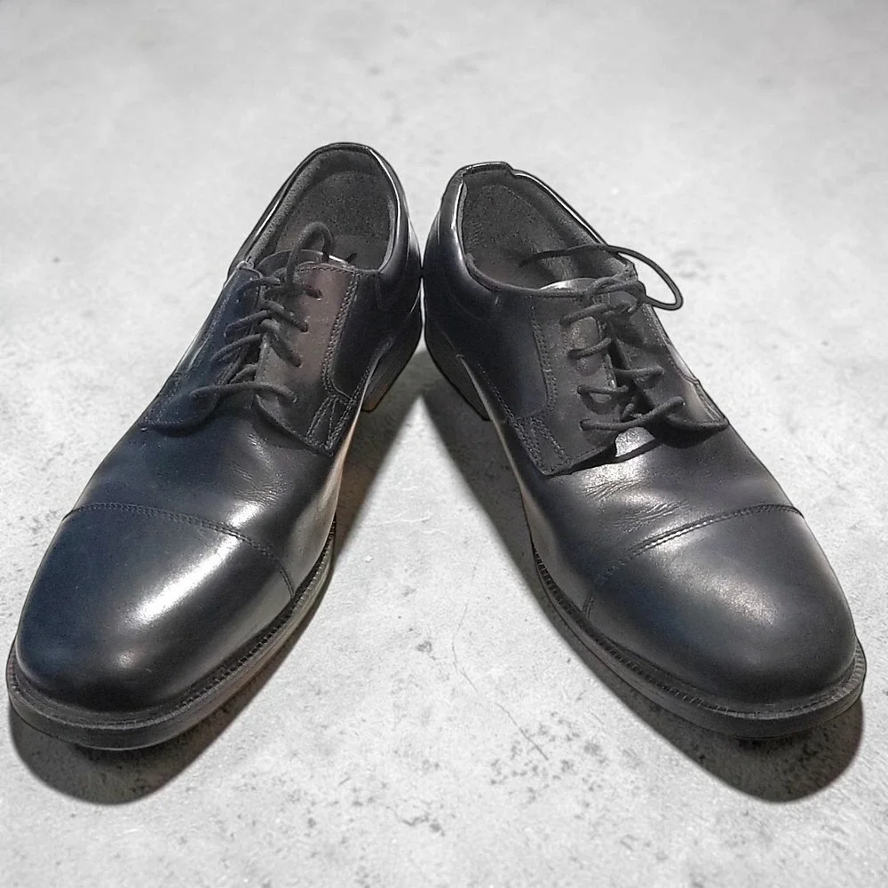 Rockport Mens Hydro Shield Waterproof Cap Toe Shoes Black Leather A12923 11.5M